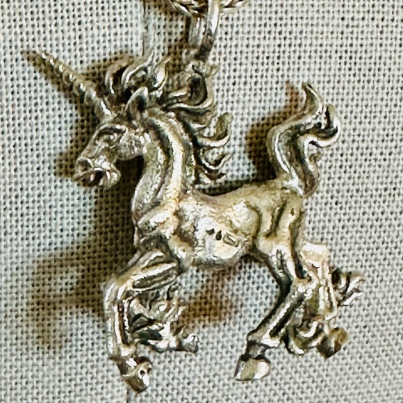 Sterling Silver Unicorn Pendant Necklace - Picture 15 of 16